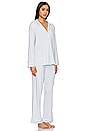 view 2 of 3 Gisele Long PJ Set in Ice Blue & Ivory