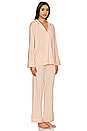 view 2 of 3 Gisele Long PJ Set in Peach Parfait & Ivory