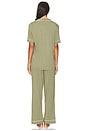 view 3 of 3 Gisele Short Sleeve Pant PJ Set in Moss & Ivory