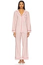 view 1 of 4 Gisele Printed Long PJ Set in Duo Stripe Holly Red
