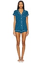 view 1 of 3 КОМПЛЕКТ GISELE PRINTED SHORTIE in Festive Lights Sapphire & Ivory