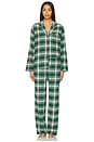 view 1 of 4 Flannel Long PJ Set in Tartan Plaid Forest Green