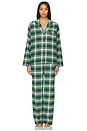 view 2 of 4 Flannel Long PJ Set in Tartan Plaid Forest Green