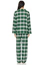view 4 of 4 Flannel Long PJ Set in Tartan Plaid Forest Green