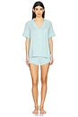 view 1 of 3 Gisele Relaxed Short Pj Set in Canal Blue & Ivory