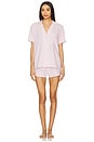 view 1 of 5 Nautico Shortie PJ Set in Pale Mauve & White