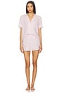 view 4 of 5 Nautico Shortie PJ Set in Pale Mauve & White