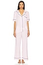 view 1 of 4 Gisele Short Sleeve Long Pj Set in Sorbet & Black