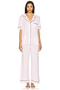 view 2 of 4 Gisele Short Sleeve Long Pj Set in Sorbet & Black
