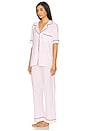 view 3 of 4 Gisele Short Sleeve Long Pj Set in Sorbet & Black