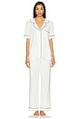 view 2 of 4 Gisele Short Sleeve Long Pj Set in Navy & Pure Ivory