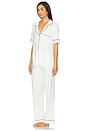 view 3 of 4 Gisele Short Sleeve Long Pj Set in Navy & Pure Ivory