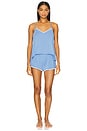 view 1 of 3 Frida Cami & Short PJ Set in Cornflower Blue & White