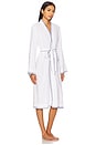 view 2 of 3 Linen Blend Long Sleeve Robe in Off White & Navy