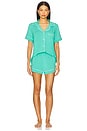 view 1 of 4 Gisele Relaxed Short PJ Set in Oasis Green & White