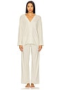 view 1 of 4 Gisele Long Pj Set in Mint Cream & Ivory