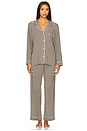 view 1 of 4 Gisele Long Pj Set in Smokey Olive & Ivory