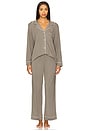 view 4 of 4 Gisele Long Pj Set in Smokey Olive & Ivory