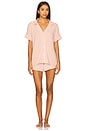 view 1 of 4 Gisele Relaxed Short Pj Set in Velvet Pink & Ivory