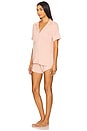view 2 of 4 Gisele Relaxed Short Pj Set in Velvet Pink & Ivory
