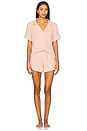 view 4 of 4 Gisele Relaxed Short Pj Set in Velvet Pink & Ivory