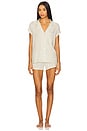 view 1 of 4 Frida Shortie Pj Set in Mint Cream & Ivory