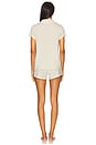 view 3 of 4 Frida Shortie Pj Set in Mint Cream & Ivory