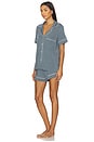 view 2 of 3 Gisele Relaxed Short Pj Set in Stone Blue & Ivory