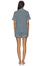 view 3 of 3 Gisele Relaxed Short Pj Set in Stone Blue & Ivory