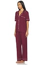 view 2 of 3 Gisele Pant Pj Set in Bordeaux & Ivory