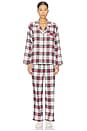 view 1 of 5 Flannel Long Pj Set in Tartan Plaid Ivory & Holly Red