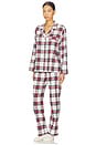 view 2 of 5 Flannel Long Pj Set in Tartan Plaid Ivory & Holly Red