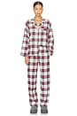view 4 of 5 Flannel Long Pj Set in Tartan Plaid Ivory & Holly Red