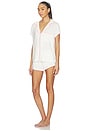 view 3 of 4 Frida Shortie Pj Set in Ivory & Pink Nectar