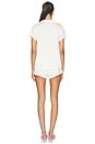 view 4 of 4 Frida Shortie Pj Set in Ivory & Pink Nectar
