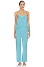 view 1 of 3 Frida Pajama Set in Blue Lagoon & Ivory