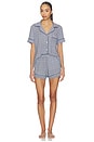 view 1 of 4 Gisele Printed Relaxed Short Pajama Set in Seashell Navy
