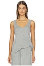 view 1 of 4 Dream Rib Vneck Tank Top in Heather Grey