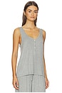 view 2 of 4 Dream Rib Vneck Tank Top in Heather Grey