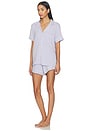 view 2 of 4 CONJUNTO DE PIJAMA CORTO Y RELAJADO GISELE in Lavender Dust & Ivory