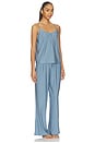 view 2 of 4 Gisele Printed Pajama Set in Duo Stripe Slate Blue
