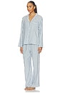 view 2 of 4 Nautico Long Pajama Set in Classic Stripe Slate Blue & Ivory