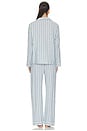 view 3 of 4 Nautico Long Pajama Set in Classic Stripe Slate Blue & Ivory