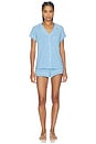 view 1 of 4 CONJUNTO DE PIJAMA SHORTIE GISELE in Summer Blue & White