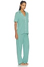 view 2 of 4 CONJUNTO DE PIJAMA DE MANGA CORTA GISELE in Seagrass & White