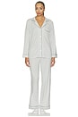 view 1 of 5 Gisele Printed Long Pajama Set in Geo Mod Desert Sage & Desert Sage
