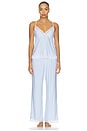view 1 of 5 CONJUNTO DE CAMISOLA Y PANTALÓN ISLA in Regatta Stripe White & Summer Blue