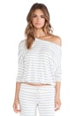 view 1 of 6 Lounge Stripe Slouchy Tee in Blue Shadow