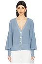 view 1 of 4 Fine Gauge Sweater Cardigan in Faded Denim