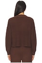 view 3 of 4 Recycled Sweater Cropped Cardigan in Chocolate